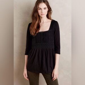 Anthropologie Meadow Rue Nosara Black Top - Small
